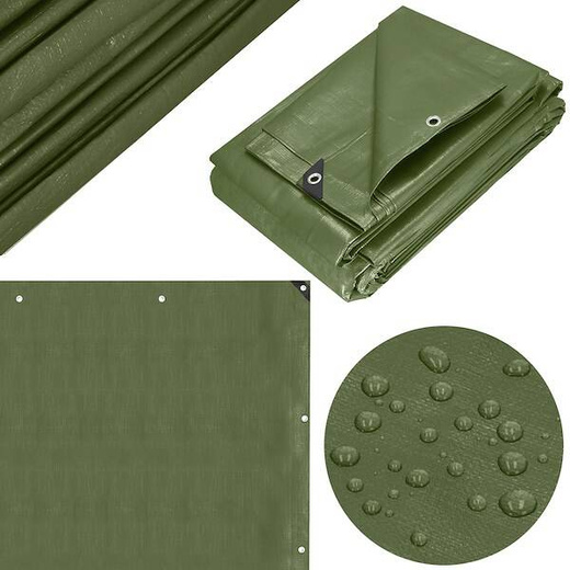 Plandeka 2x4m 120g/m2 gruba płachta ochronna zielona
