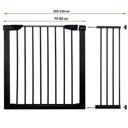Bramka zabezpieczająca barierka rozporowa 75-110 cm czarna