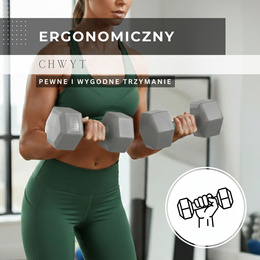 Ciężarki 2x4 kg hexagonalne do ćwiczeń fitness hantle zestaw 2 szt. szare