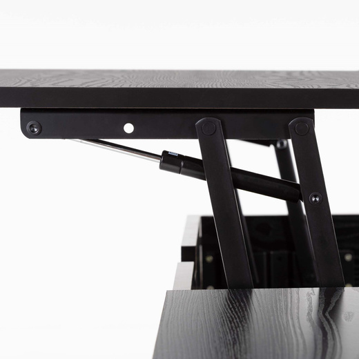 Stolik kawowy z podnoszonym blatem i schowkiem, ława do salonu 100x50x43 cm czarny