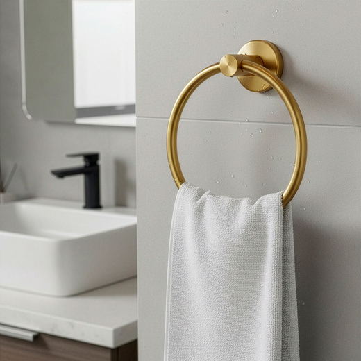 Wieszak na ręczniki, łazienkowy okrągły, uchwyt na ręczniki, złoty