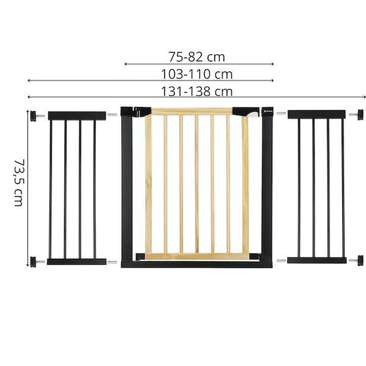 Bramka zabezpieczająca schody 75-138 cm bramka rozporowa brązowo-czarna