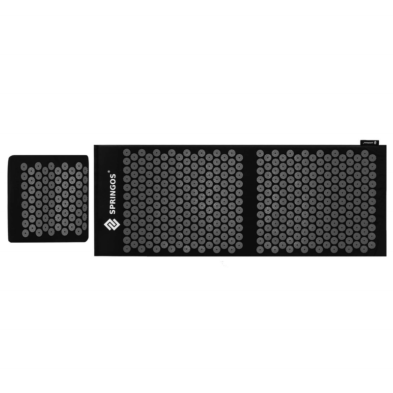 Mata do akupresury z poduszką z kolcami, stymulator ciała, masażer relaksacyjny, czarna