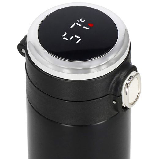 Kubek termiczny 420 ml ze stali nierdzewnej na kawę herbatę, z wyświetlaczem temp. czarny