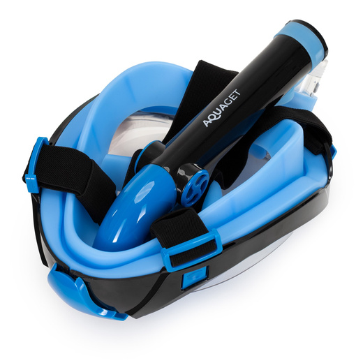 Maska z rurką do nurkowania, snorkelingu L/XL pełnotwarzowa, AntiFog, uchwyt na kamerę