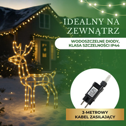 Renifer świąteczny 144 LED świetlna dekoracja ozdoba do ogrodu biały ciepły