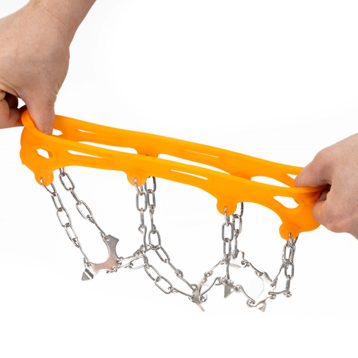 Raczki na buty stalowe antypoślizgowe turystyczne nakładki rozmiar 40-45 pomarańczowe