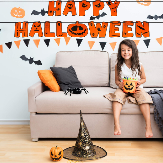 Dekoracje na Halloween girlanda 200 cm napis happy halloween ozdoby
