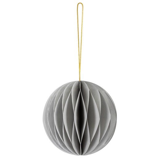 Papierowe bombki 6 szt. zawieszki choinkowe, ozdoby świąteczne 8 cm rozkładane, szary