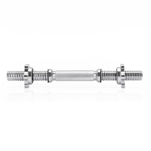 Gryf krótki 36 cm do hantli z zaciskami śr. 28 mm gwintowany, stal chromowana