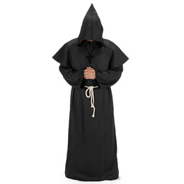 Strój na Halloween przebranie XL zakonnik, mnich zestaw 4 el. kostium habit