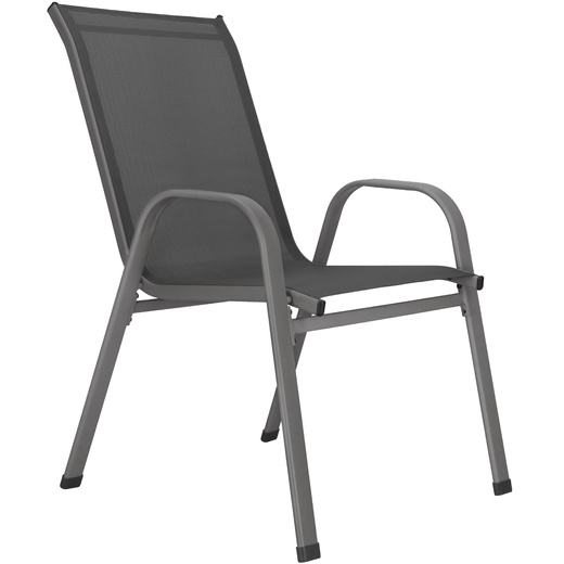 Krzesła ogrodowe 4 szt. metalowe wys. 92 cm na taras balkon 120 kg ciemnoszare
