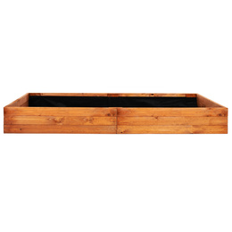 Skrzynia drewniana na warzywa 240x84x26,5 cm warzywniak z agrowłókniną, brązowy