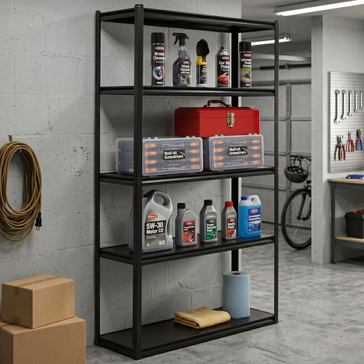 Regał magazynowy 200x120x40 cm 5 półek do przechowywania, garażu 750 kg metalowy