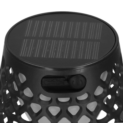 Lampa solarna LED ażurowa 5w1 zewnętrzna kinkiet z 3 trybami świecenia czarny