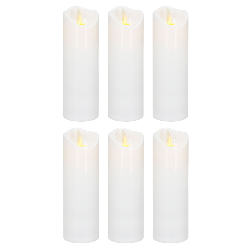 Świece elektryczne LED 6 szt. wkłady do znicza 15 cm świeczki na baterie, ruchomy płomień