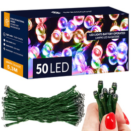 Lampki choinkowe 50 Led na baterie IP44 multikolor z programatorem