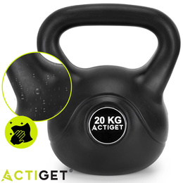 Kettlebell 20 kg odważnik, hantla do ćwiczeń ABS kula do treningu siłowego, czarny