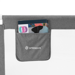 Barierka ochronna do łóżka 160 cm zabezpieczająca uniwersalna dla dzieci składana szara