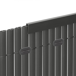 Osłona PVC maskująca 500x140 cm, profile zestaw na balkon, taras, ogrodzenie ciemnoszare