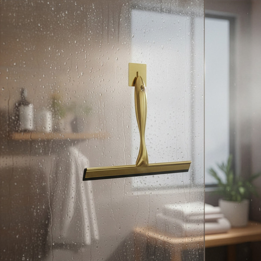 Ściągaczka do szyb, kabiny prysznicowej, łazienkowa ze stali nierdzewnej z uchwytem, złota
