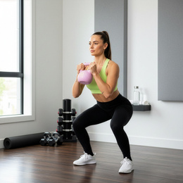 Kettlebell 2 kg odważnik, hantla do ćwiczeń ABS kula do treningu siłowego, różowa