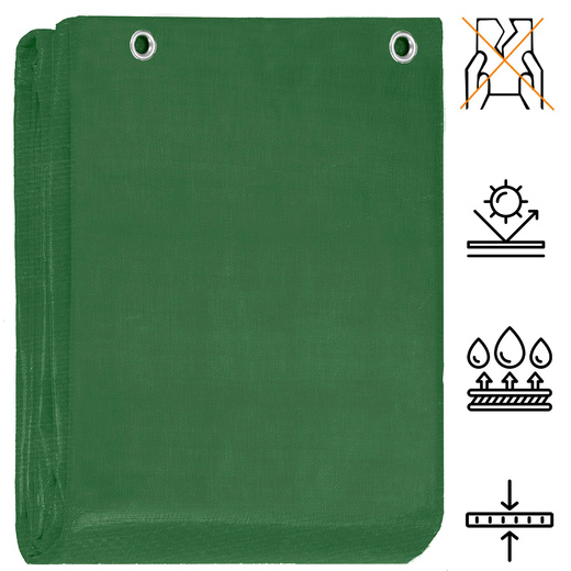 Plandeka 6x8m 120g/m2 gruba płachta ochronna zielona