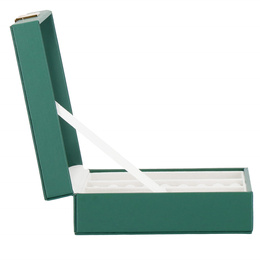 Szkatułka na biżuterię 23,5x14x5,5 cm zielony, ekoskóra organizer z przegródkami
