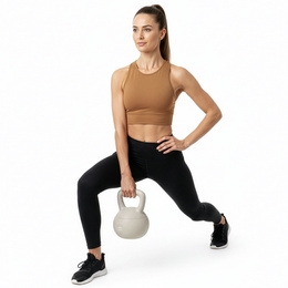 Kettlebell miękki 10 kg kula odważnik hantla ciężar do ćwiczeń fitness, beżowy