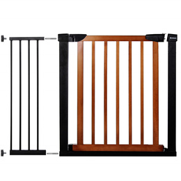 Bramka zabezpieczająca rozporowa 75-110 cm brązowo-czarna