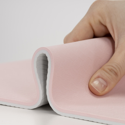 Mata do jogi, ćwiczeń fitness 183x61 cm antypoślizgowa, materac do stretchingu, jasny róż