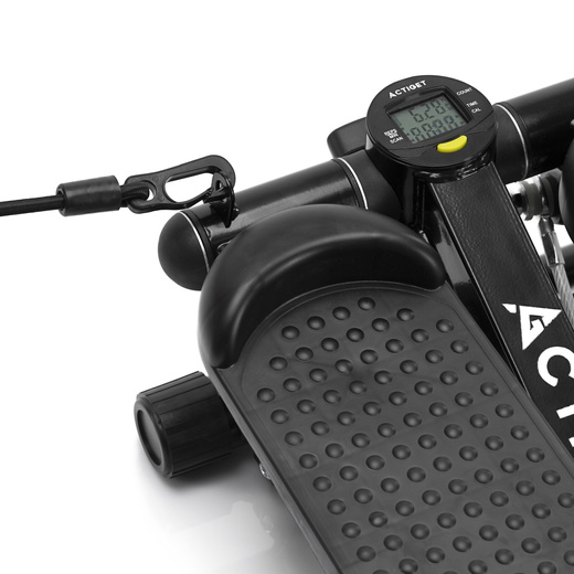 Stepper prosty do ćwiczeń z linkami i licznikiem, trening cardio, fitness czarny