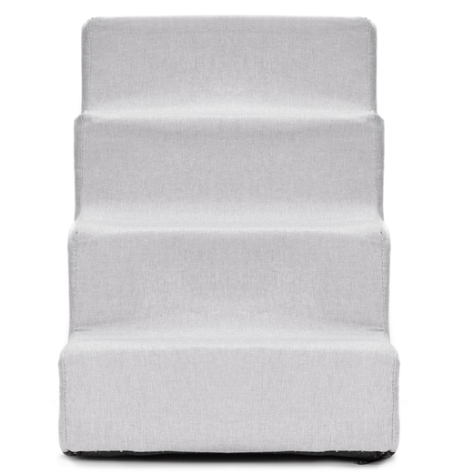 Schodki dla psa do łóżka 40 cm podest, rampa 4-stopniowa, szara