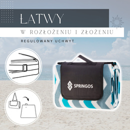 Koc piknikowy plażowy biwak 200x160 springos mata