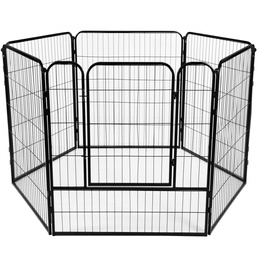 Kojec dla zwierząt wybieg klatka dla psa 184x94x100 cm czarna