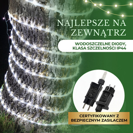 Wąż świetlny 480 Led zimny biały 21,5 m z programatorem IP44