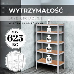 Zestaw regałów metalowych 2 szt. 150x75x30cm 625kg z 5 półkami do garażu, piwnicy