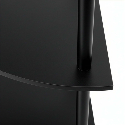 Regał narożny z 5 półkami do salonu 147 cm czarny