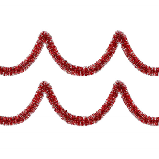 Łańcuch choinkowy 6m czerwony, girlanda na choinkę, średnica 7cm