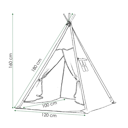 Namiot Tipi dla dzieci wigwam błękitny w gwiazdki XXL