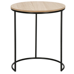 Stolik kawowy loft, metalowy industrialny z okrągłym blatem do salonu nowoczesny