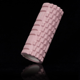 Wałek do masażu, średnio twardy, roller z wypustkami, różowy