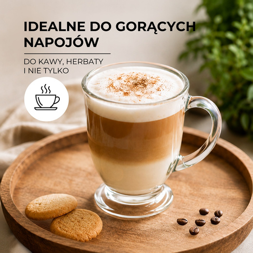 Szklanki do kawy latte mrożonej herbaty deserów 400 ml z uchem komplet 6 szt.