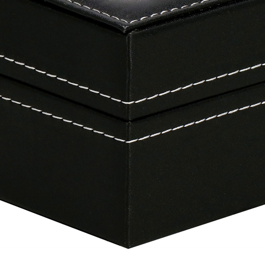 Szkatułka na zegarki 30x20x8 cm czarno-kremowa, ekoskóra organizer z 12 przegródkami