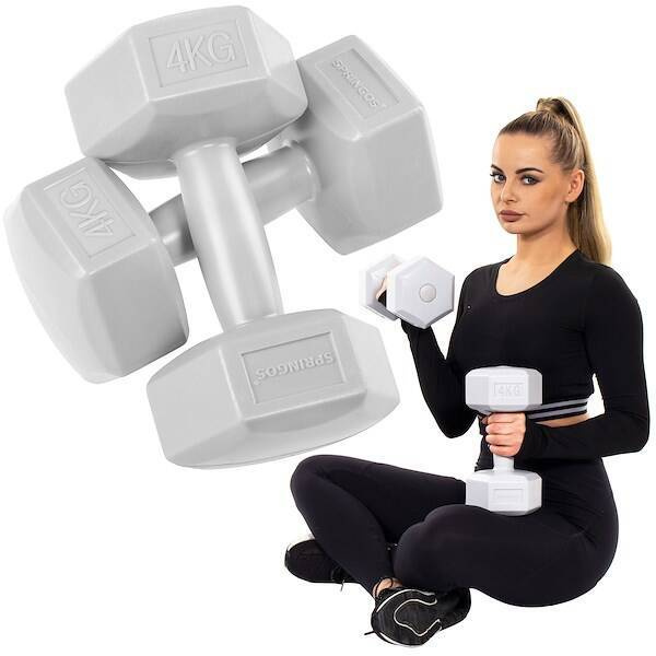 Hantle 8kg ciężarki 2x4 kg szare zestaw 2 szt.