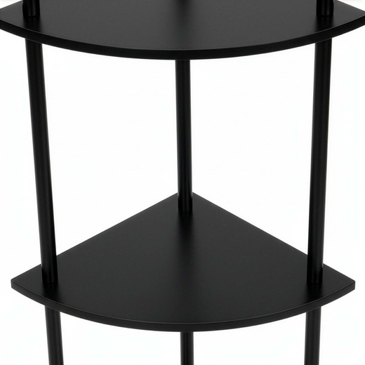 Regał narożny z 5 półkami do salonu 147 cm czarny