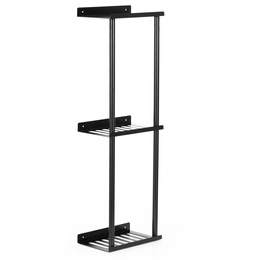 Wieszak łazienkowy na ręczniki, ścienny trzypoziomowy, czarny