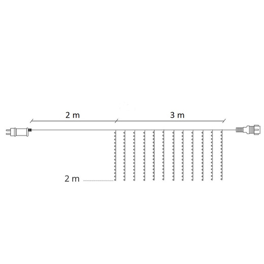 Kurtyna świetlna 200 led girlanda, lampki sople biały ciepły