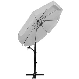 Parasol ogrodowy z regulacją kąta pochylenia 350 cm duży na balkon, taras jasnoszary