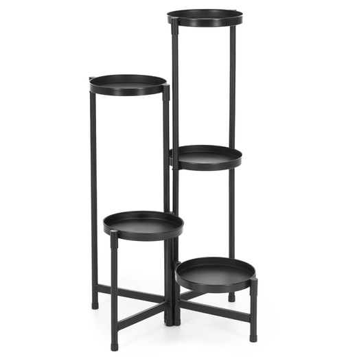 Kwietnik metalowy 78,5 cm stojak na kwiaty z 5 półkami loft nowoczesny czarny